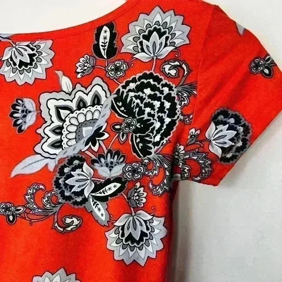 Garage Women’s  Paisley Orange V-Neck Summer Vacation Cute Crop Top Small - Picture 8 of 8